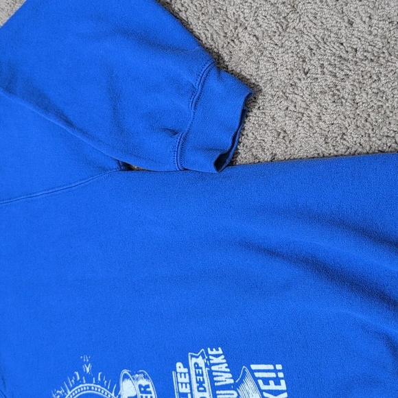 My Cats Prayer Gildan Blue Crewneck Sweatshirt Size Large Vintage Inspired Funny - Picture 6 of 10